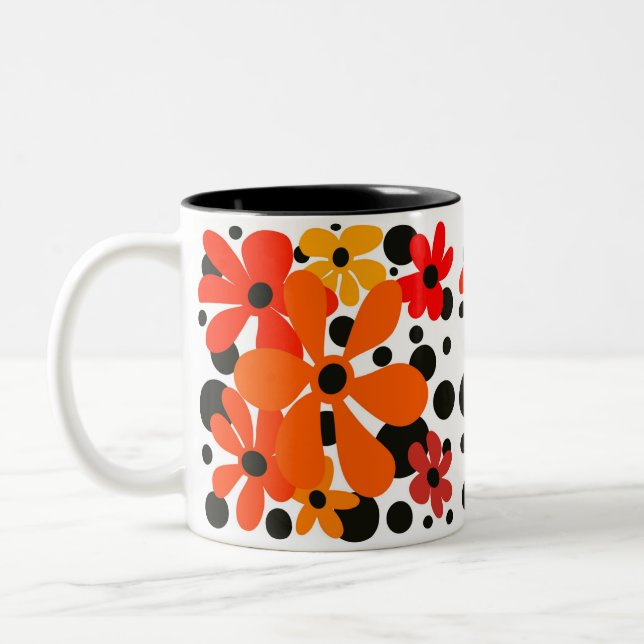 De Café Em Dois Tons Caneca laranja e preta (Esquerda)