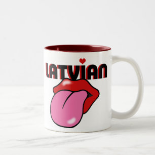 De Café Em Dois Tons Caneca letão
