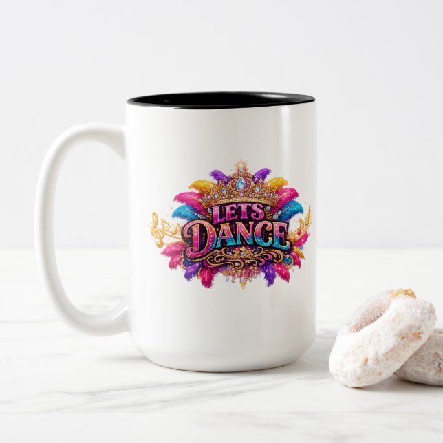 De Café Em Dois Tons Caneca Let's Dance (Com Donut)