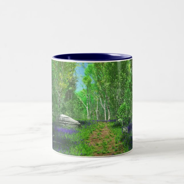 De Café Em Dois Tons Caneca leve do Bluebell (Centro)