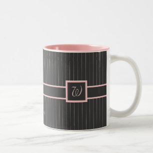De Café Em Dois Tons Caneca Listras Rosa
