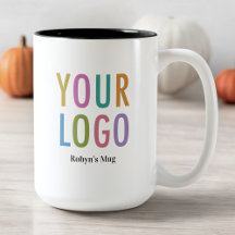 Caneca Logotipo Comercial Interno Preto 15 oz Nome