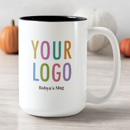 De Café Em Dois Tons Caneca Logotipo Comercial Interno Preto 15 oz Nome