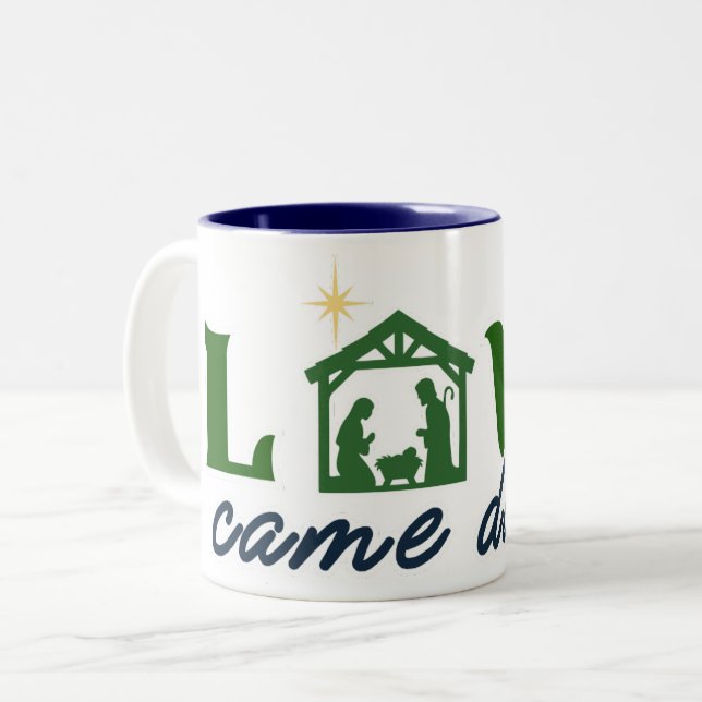 De Café Em Dois Tons Caneca Love Came Down (Frente Esquerda)