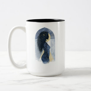 De Café Em Dois Tons Caneca Lua Celestial Silhueta Moderna