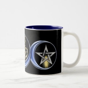 De Café Em Dois Tons Caneca lunar espiral tripla da lua