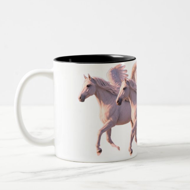De Café Em Dois Tons Caneca Majestoso Pegasus nas Nuvens (Esquerda)