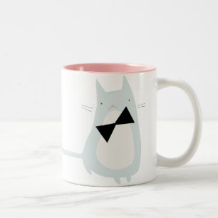 De Café Em Dois Tons Caneca mal-humorada do gatinho