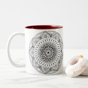 De Café Em Dois Tons Caneca Mandala Coração
