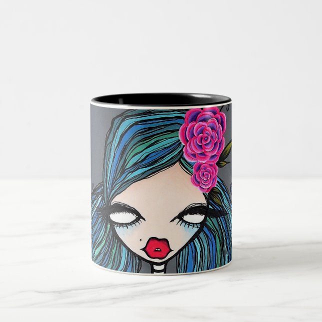 De Café Em Dois Tons Caneca "marítima", preta (Centro)