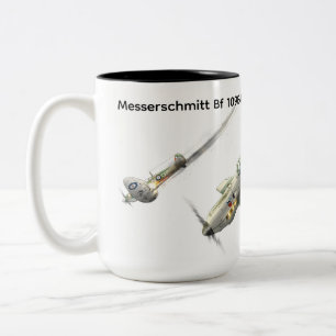 De Café Em Dois Tons caneca Messerschmitt BF 109E4