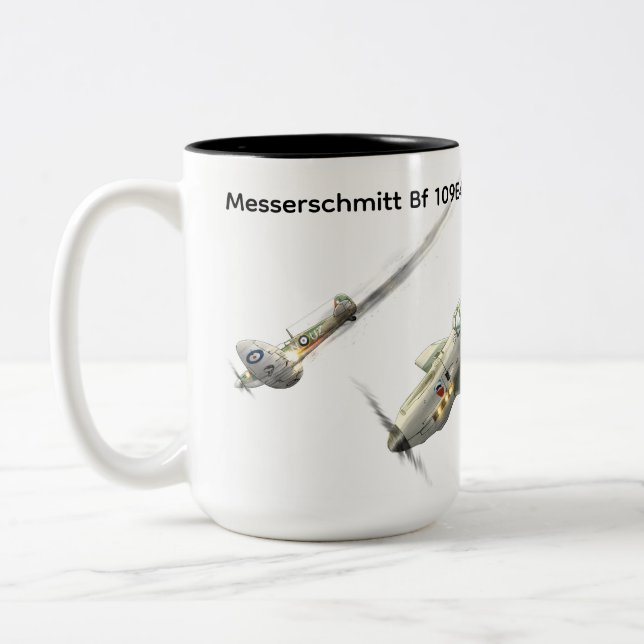 De Café Em Dois Tons caneca Messerschmitt BF 109E4 (Esquerda)