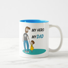 De Café Em Dois Tons Caneca Meu Herói Meu Pai – Presente do Dia dos Pai