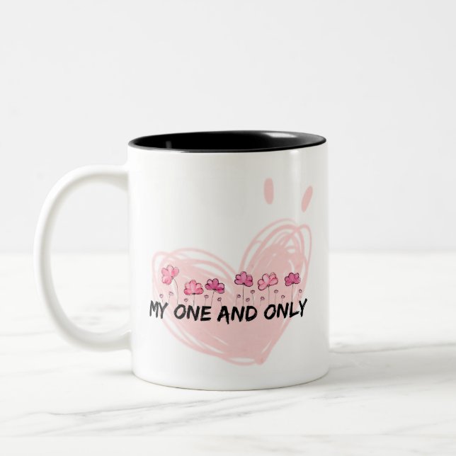De Café Em Dois Tons Caneca Meu Único e Verdadeiro Amor Romântico (Esquerda)