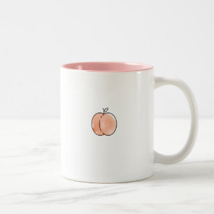 De Café Em Dois Tons Caneca mínima da fruta cor-de-rosa do pêssego