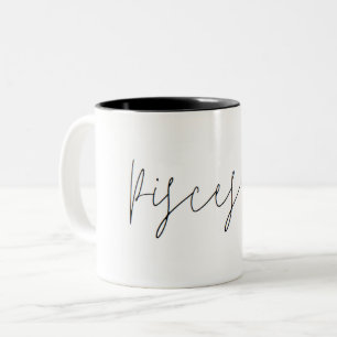 De Café Em Dois Tons Caneca minimalista do zodíaco dos peixes