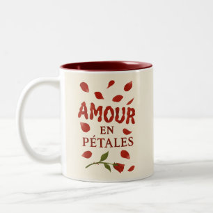 De Café Em Dois Tons Caneca Minimalista Rosa Pétala Francesa