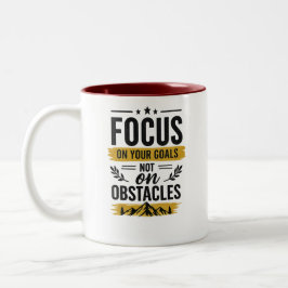 De Café Em Dois Tons Caneca Motivacional Foco Nos Seus Objetivos - Lado