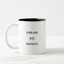 De Café Em Dois Tons Caneca Motivacional Inspiradora Sonhe Faça Repita