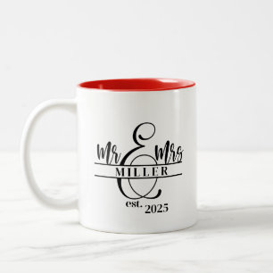 De Café Em Dois Tons Caneca Mr. & Mrs.