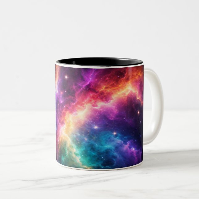 De Café Em Dois Tons Caneca (Mug) Festa das Nebulosas (Frente Esquerda)
