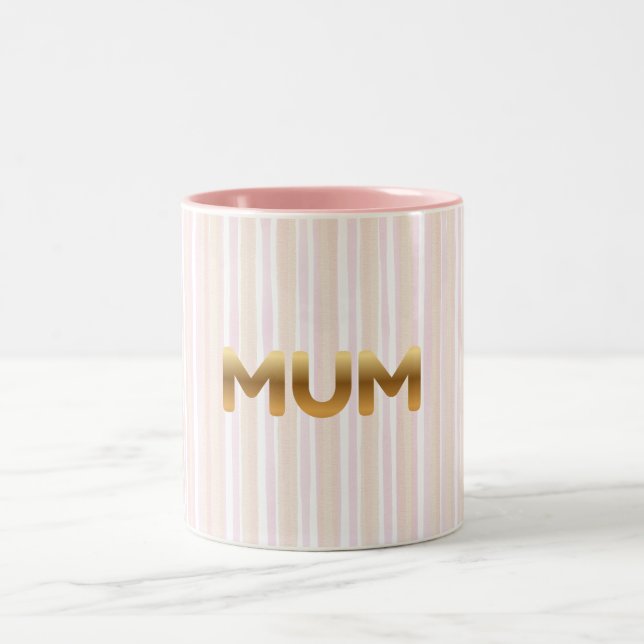 De Café Em Dois Tons Caneca MUM Dourada Elegante - Dia das Mães Minimal (Centro)