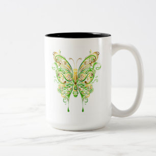 De Café Em Dois Tons Caneca Mystical das borboletas