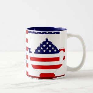 De Café Em Dois Tons Caneca nacional do tea party
