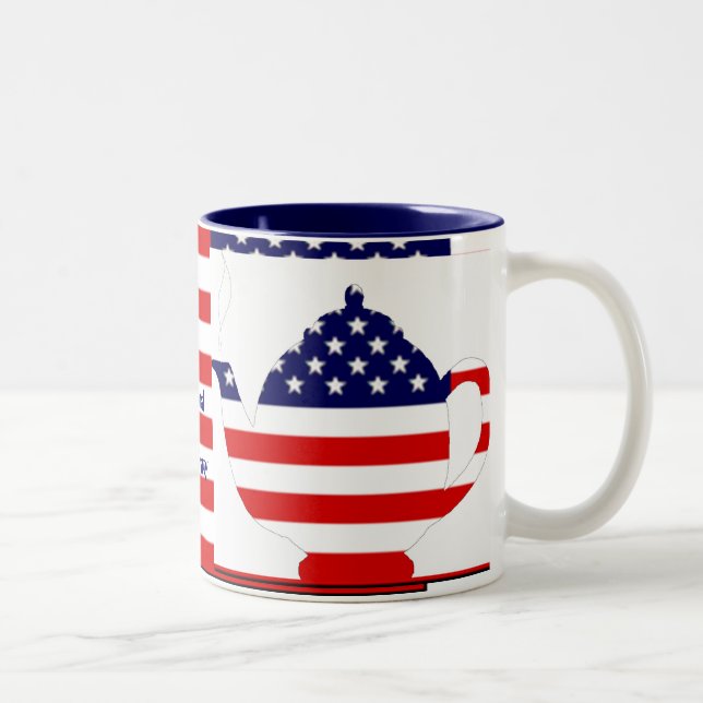 De Café Em Dois Tons Caneca nacional do tea party (Direita)