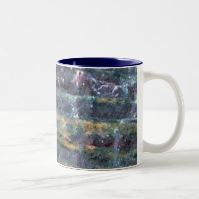 De Café Em Dois Tons Caneca natural da pedra azul (Direita)