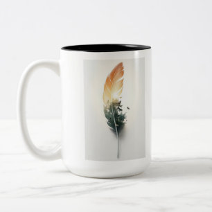 De Café Em Dois Tons Caneca Nature Feather Forest