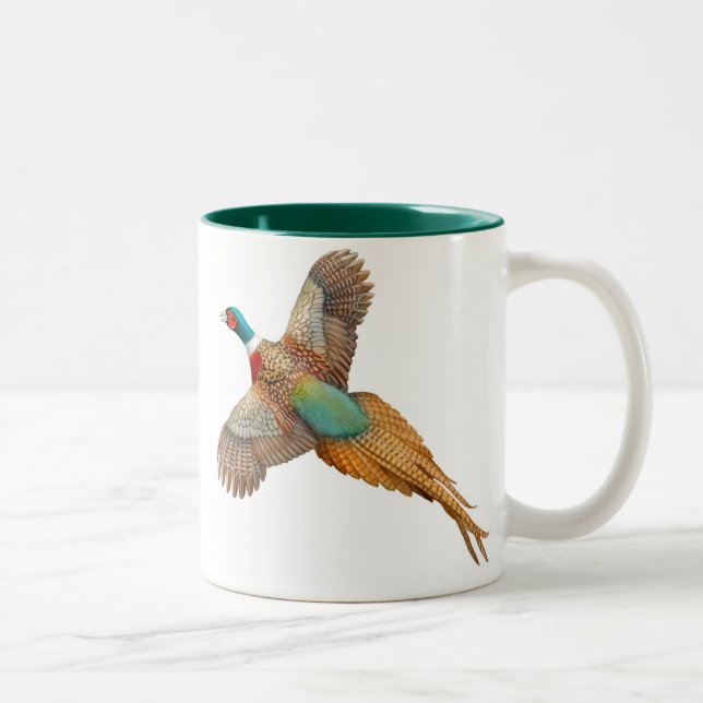 De Café Em Dois Tons Caneca Necked do faisão do anel (Direita)