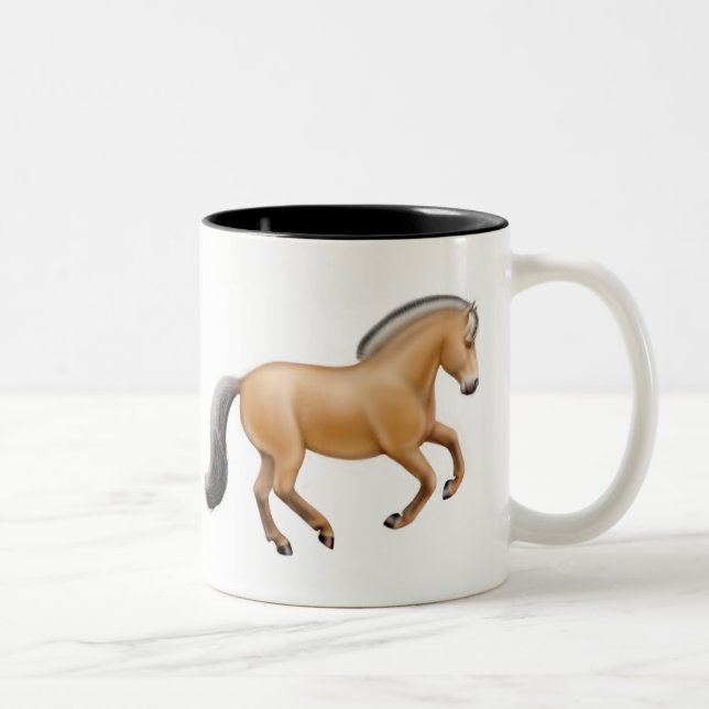 De Café Em Dois Tons Caneca norueguesa do cavalo do fiorde (Direita)