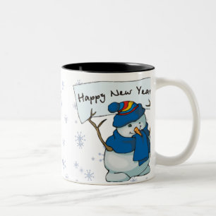 De Café Em Dois Tons Caneca - o feliz ano novo!