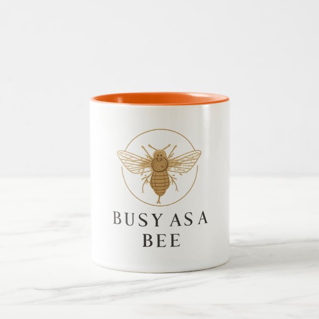 De Café Em Dois Tons Caneca - Ocupado como uma Abelha (Centro)