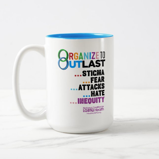 De Café Em Dois Tons Caneca Organize para Superar (Esquerda)