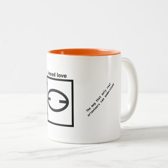 De Café Em Dois Tons Caneca - Orienteering - eu preciso o amor (Frente Esquerda)