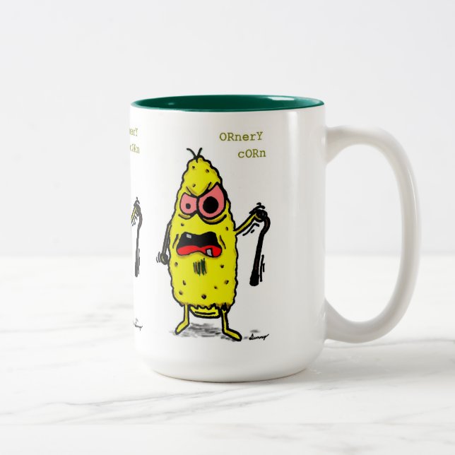 De Café Em Dois Tons Caneca Ornery do milho (Direita)