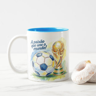 De Café Em Dois Tons Caneca Paixão da Copa do Mundo