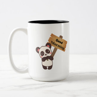 De Café Em Dois Tons caneca panda cortada