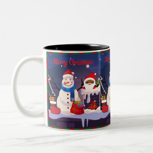 De Café Em Dois Tons Caneca Papai noel africana (Esquerda)