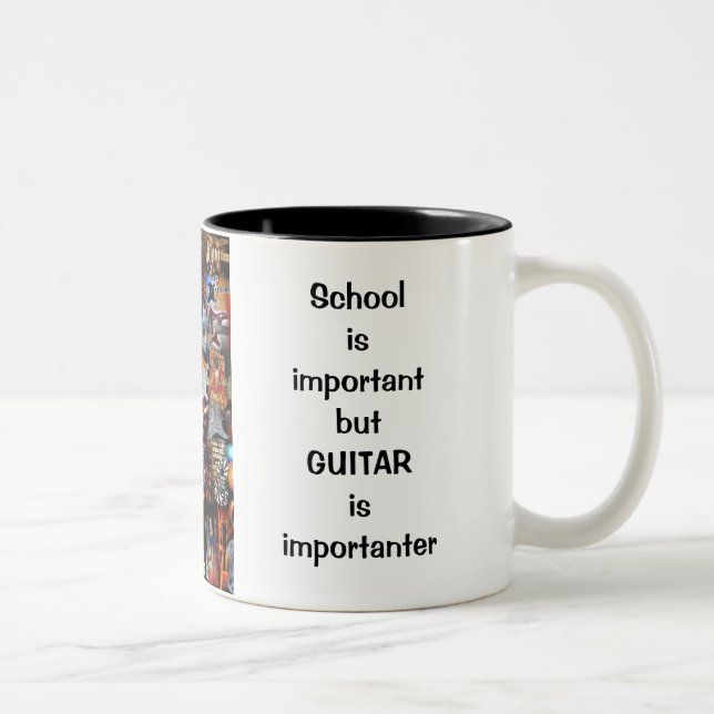 De Café Em Dois Tons Caneca parada importante da guitarra do jogo do (Direita)