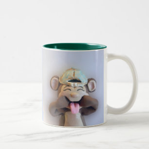 De Café Em Dois Tons Caneca parva do macaco