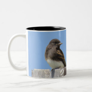 De Café Em Dois Tons Caneca - Pássaro na cerca