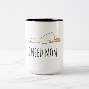 De Café Em Dois Tons Caneca Pato Engraçado   "Eu Preciso da Mamãe" Pato
