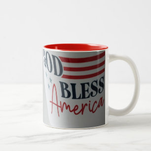 De Café Em Dois Tons Caneca patriótica Deus Abençoe a América