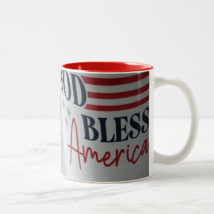 De Café Em Dois Tons Caneca patriótica Deus Abençoe a América