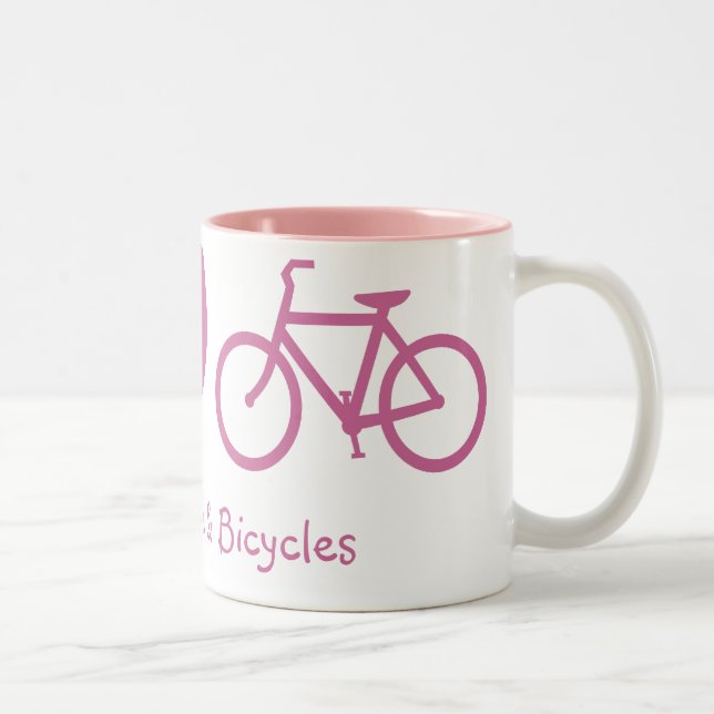 De Café Em Dois Tons Caneca Paz, Amor e Bicicletas (Direita)