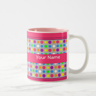 De Café Em Dois Tons Caneca pequena brilhante dos pontos