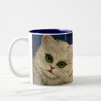 De Café Em Dois Tons Caneca PERSA BRANCA do CAT do ANJO